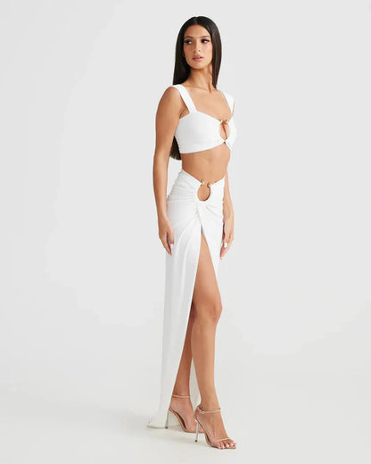 Saphielle Cut-Out Maxi Skirt Set